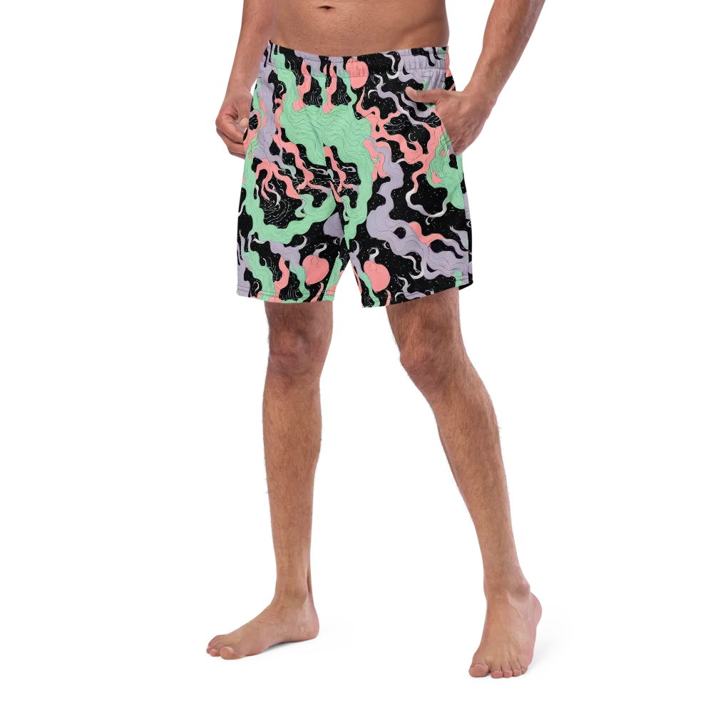 Pastel Eclipse on Swim Trunks — Left Front