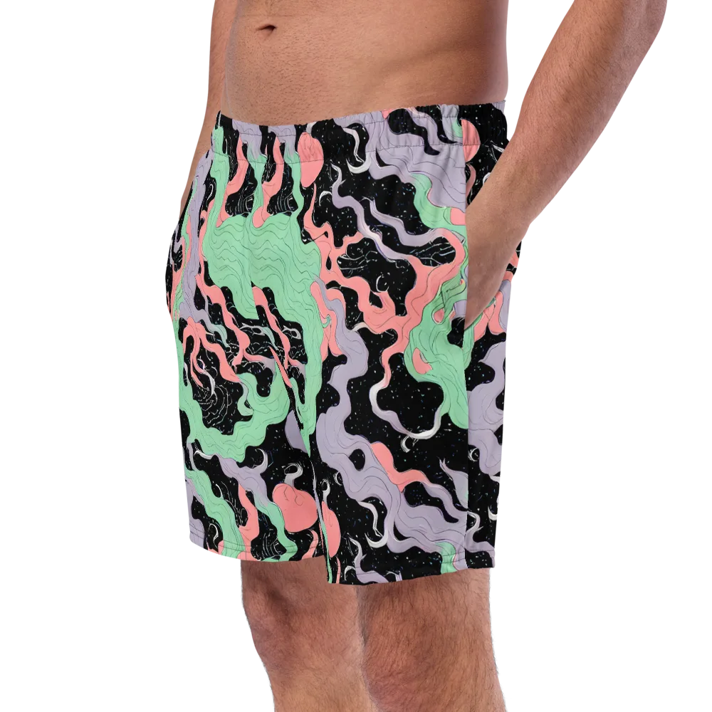 Pastel Eclipse on Swim Trunks — Left Front