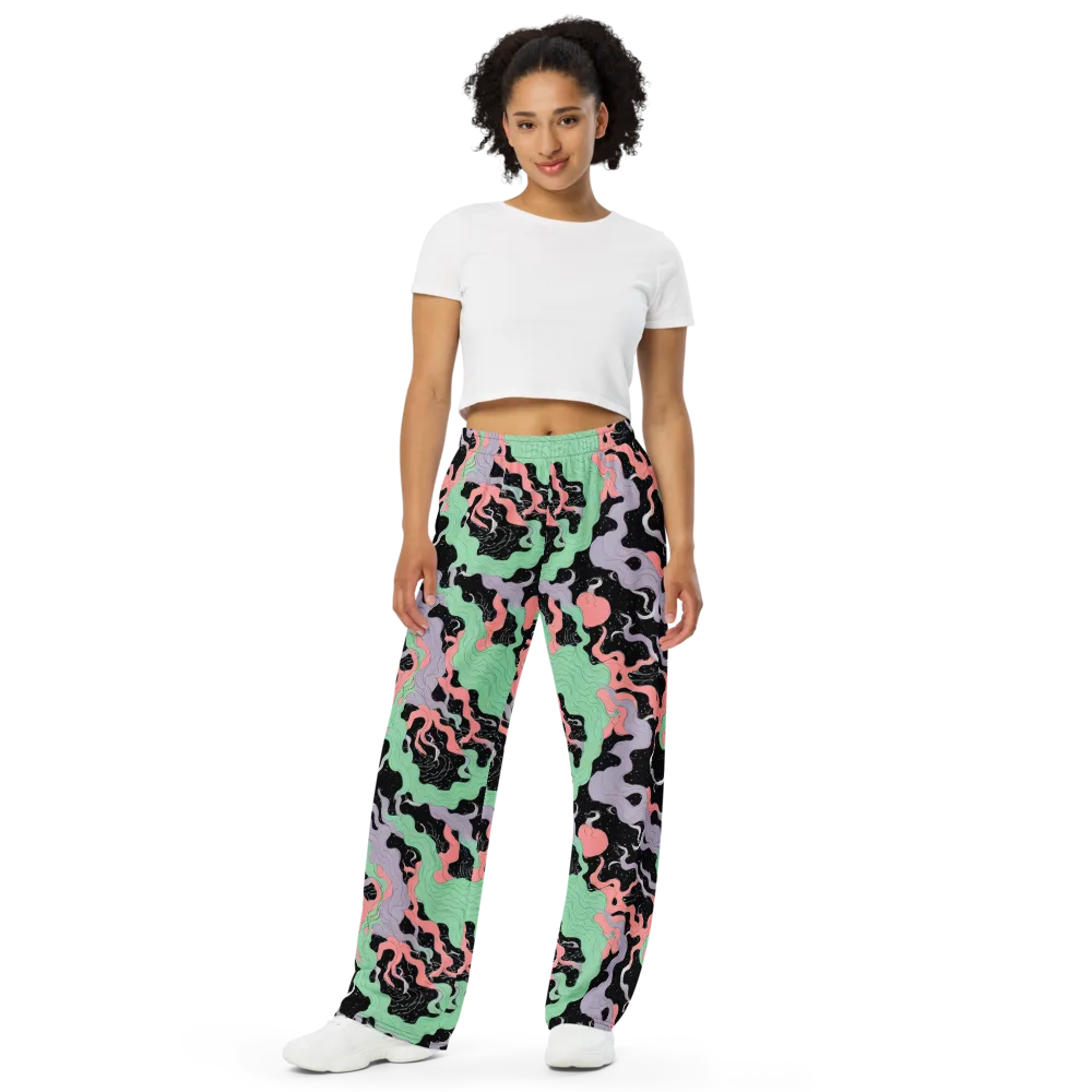 Pastel Eclipse on Wide-Leg Pants — Front