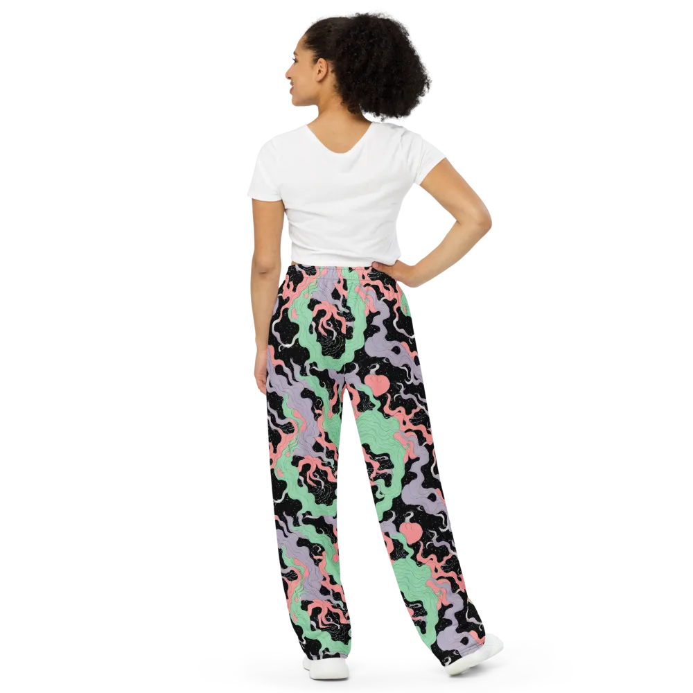 Pastel Eclipse on Wide-Leg Pants — Back
