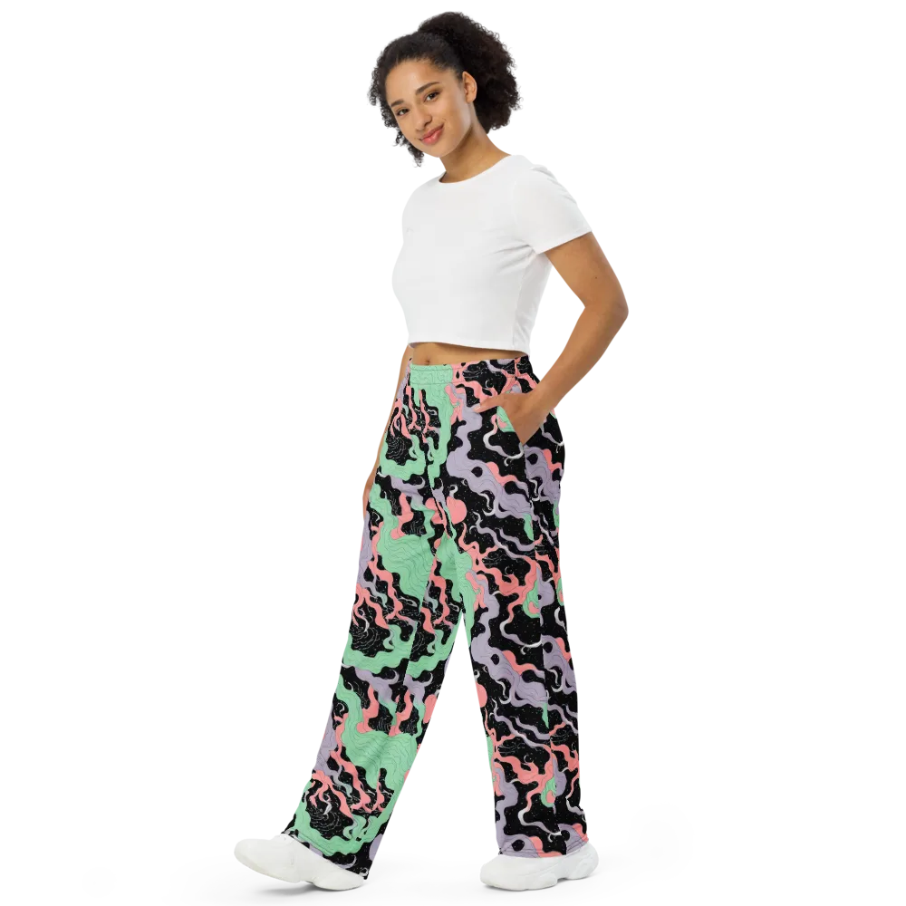 Pastel Eclipse on Wide-Leg Pants — Left Front