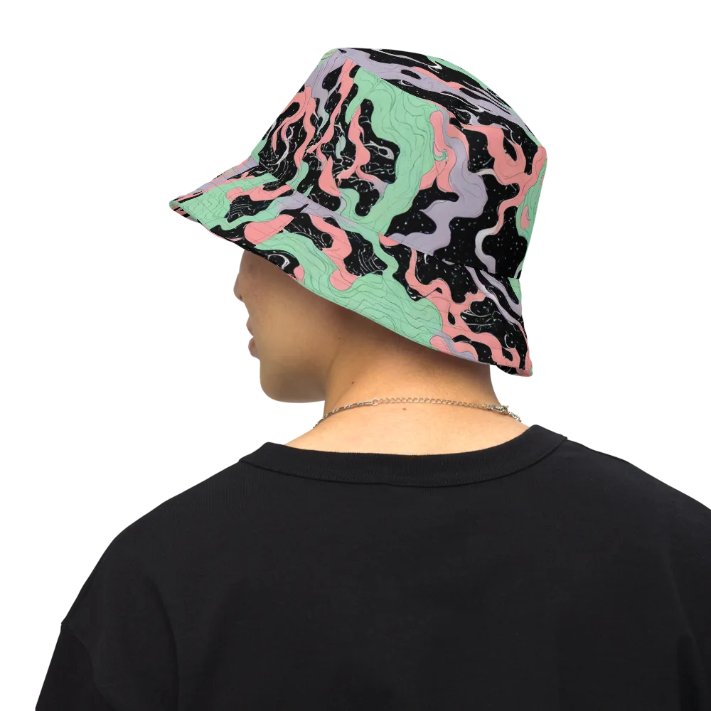 Pastel Eclipse on Reversible Bucket Hat — Back Inside