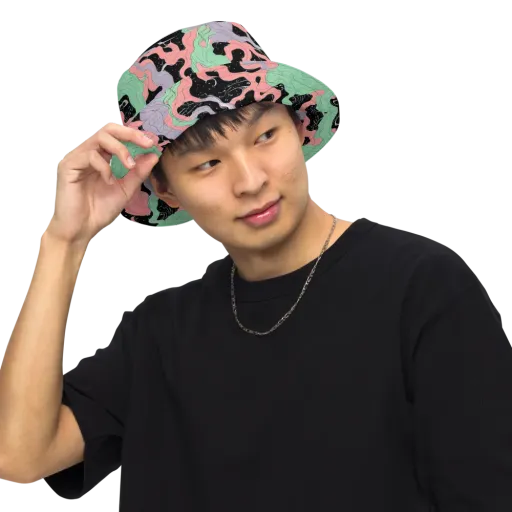 Pastel Eclipse on a Reversible Bucket Hat