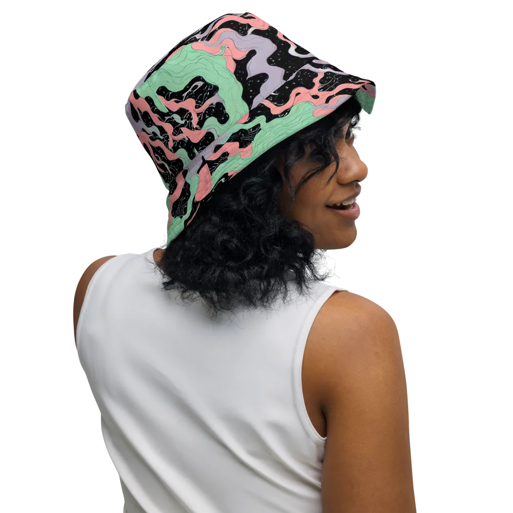 Pastel Eclipse on Reversible Bucket Hat — Right Outside