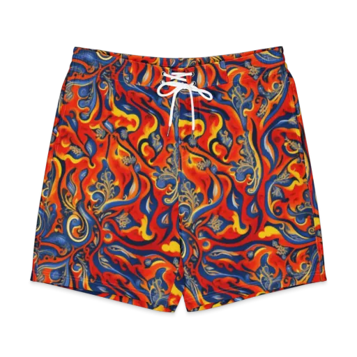 Cobalt Fire Paisley on a Men's Board Shorts