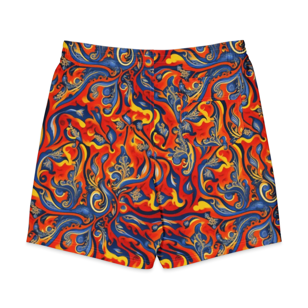 Cobalt Fire Paisley on Men's Board Shorts — Back