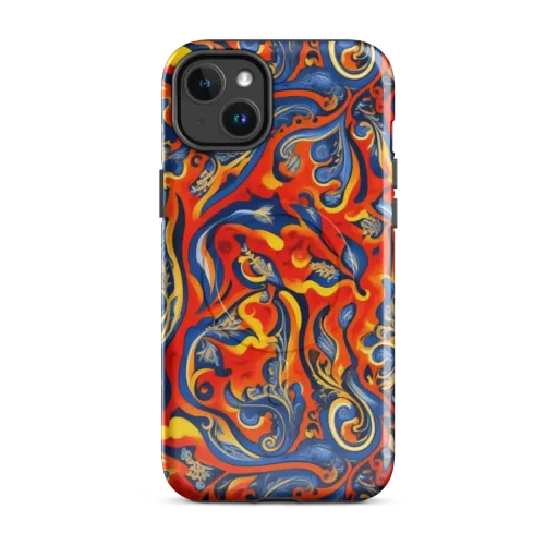 Cobalt Fire Paisley on a MagSafe Tough Case for iPhone®