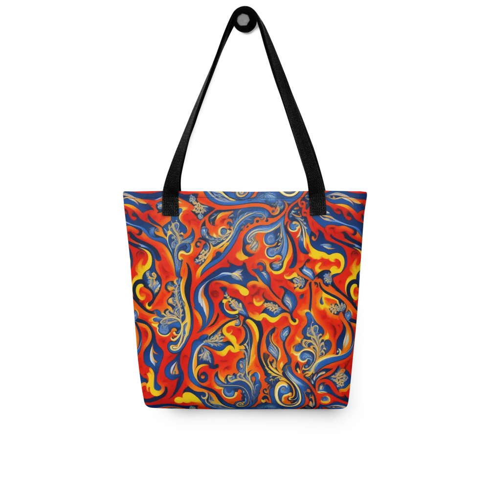 Cobalt Fire Paisley on Tote Bag — Front