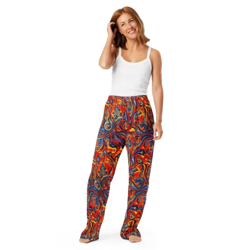 Cobalt Fire Paisley on a Women's Pajama Pants