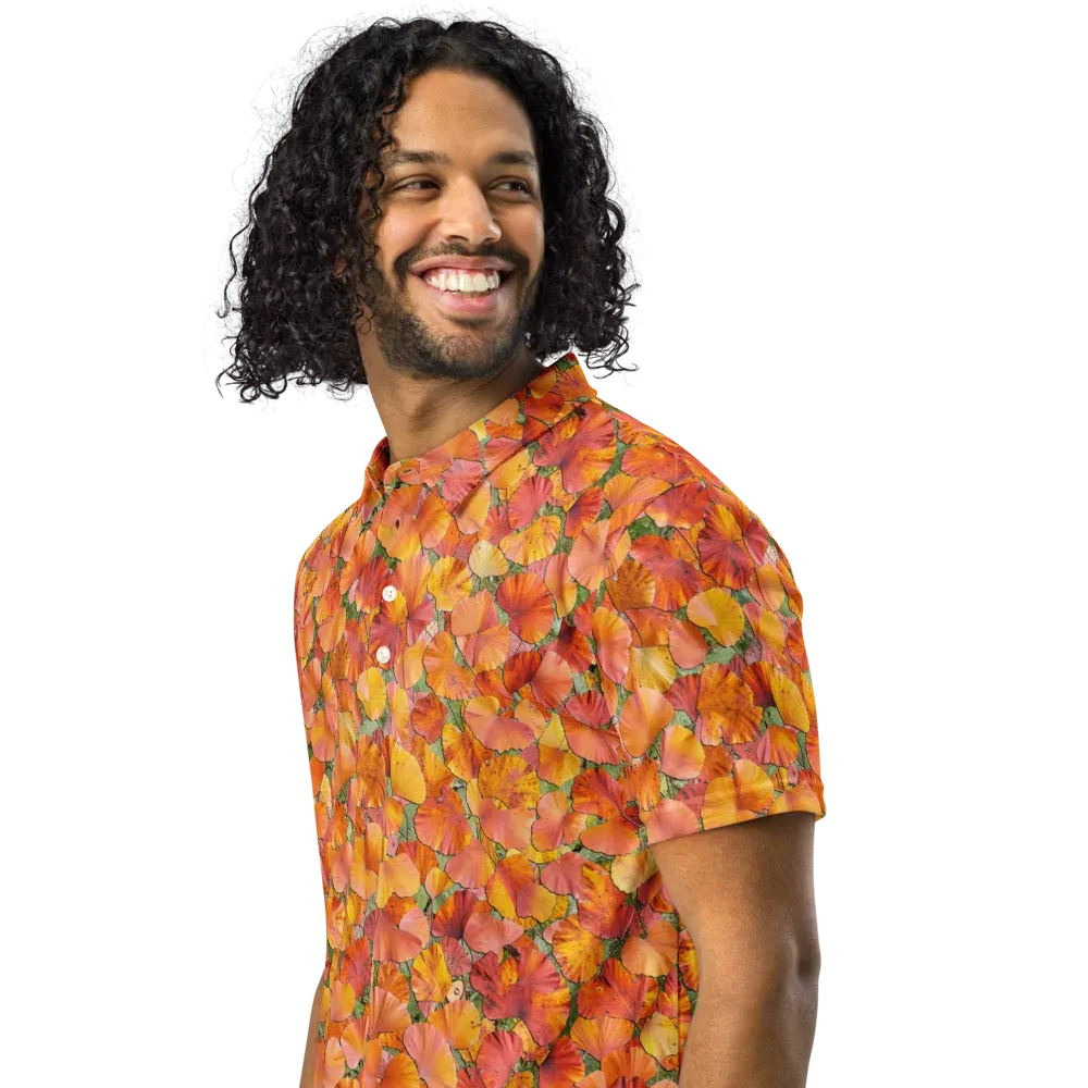 Amber Reverie on Men's Slim Fit Polo Shirt — Left Front