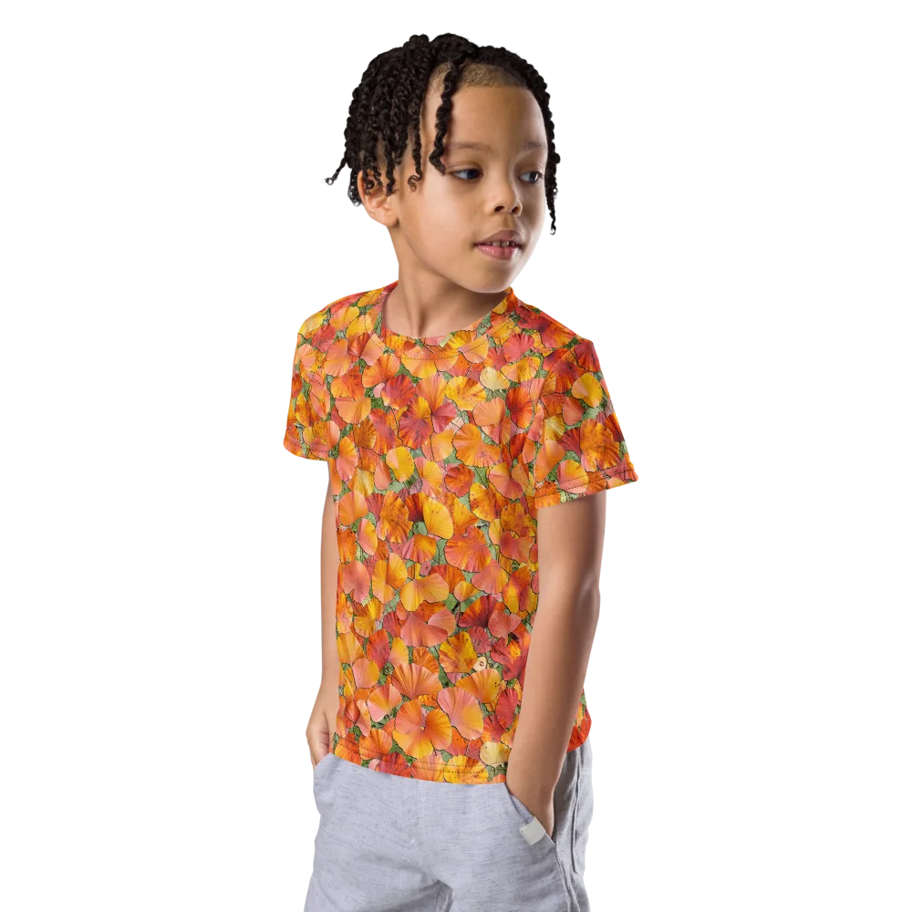 Amber Reverie on Kids Crew Neck T-Shirt — Left Front