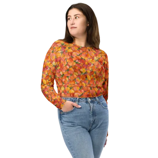 Amber Reverie on a Long Sleeve Crop Top