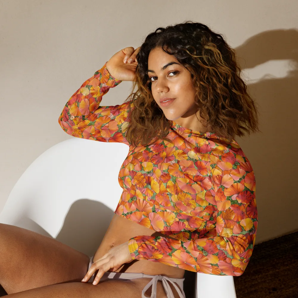 Amber Reverie on Long Sleeve Crop Top — Left Front