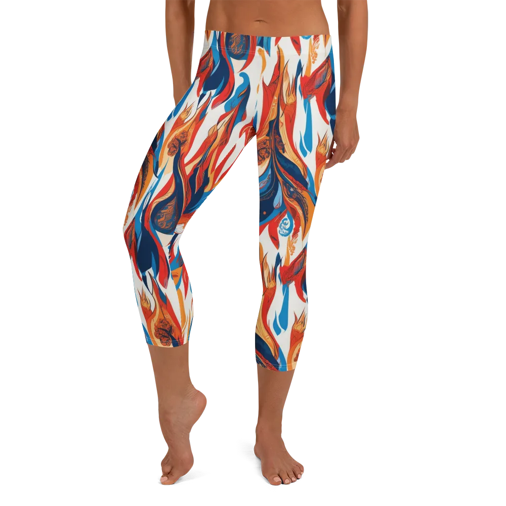 Cobalt Kindling on Capri Leggings — Front