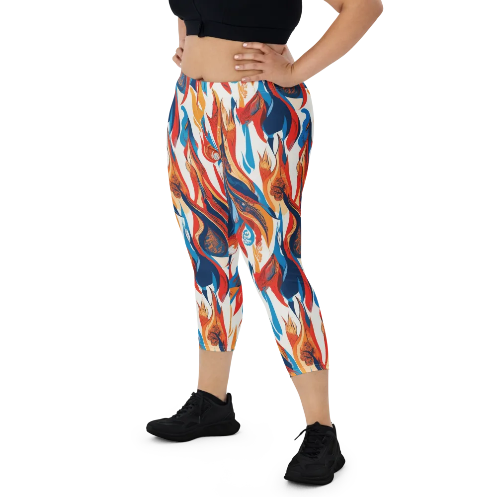 Cobalt Kindling on Capri Leggings — Front