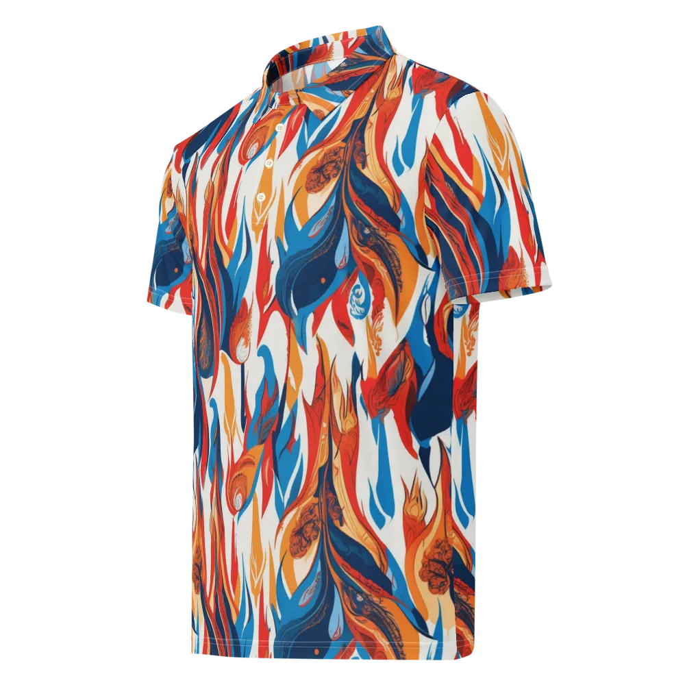 Cobalt Kindling on Men's Slim Fit Polo Shirt — Left Front
