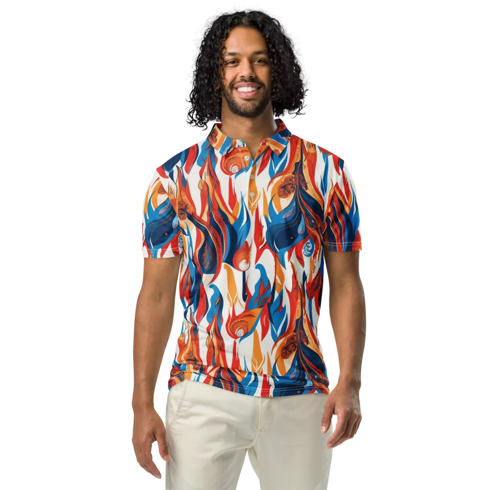 Cobalt Kindling on Men's Slim Fit Polo Shirt — Front