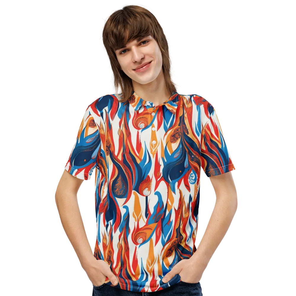 Cobalt Kindling on Men's Slim Fit Polo Shirt — Front
