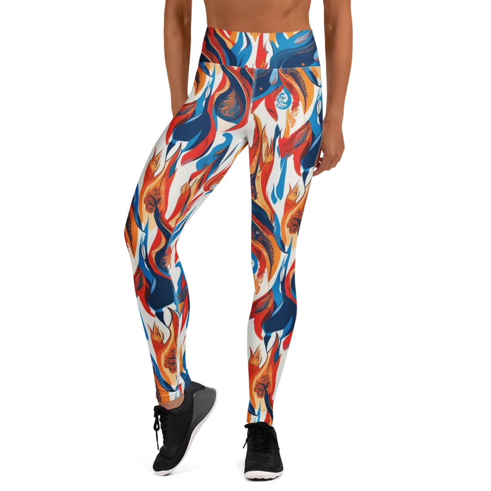 Cobalt Kindling on Yoga Leggings — Front
