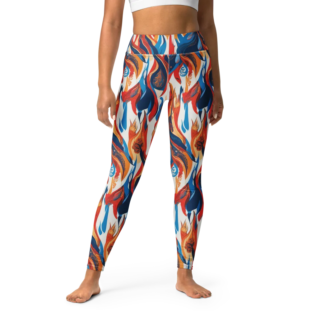 Cobalt Kindling on Yoga Leggings — Front