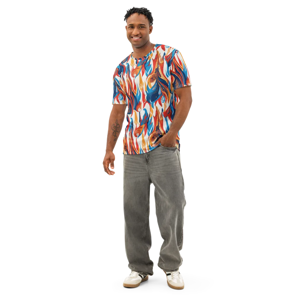 Cobalt Kindling on Men's Cotton Crew Neck T-Shirt — Front