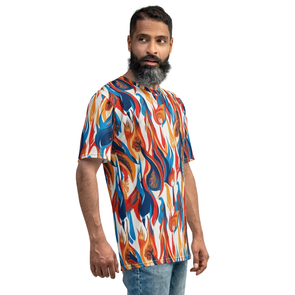 Cobalt Kindling on Men's Crew Neck T-Shirt — Right