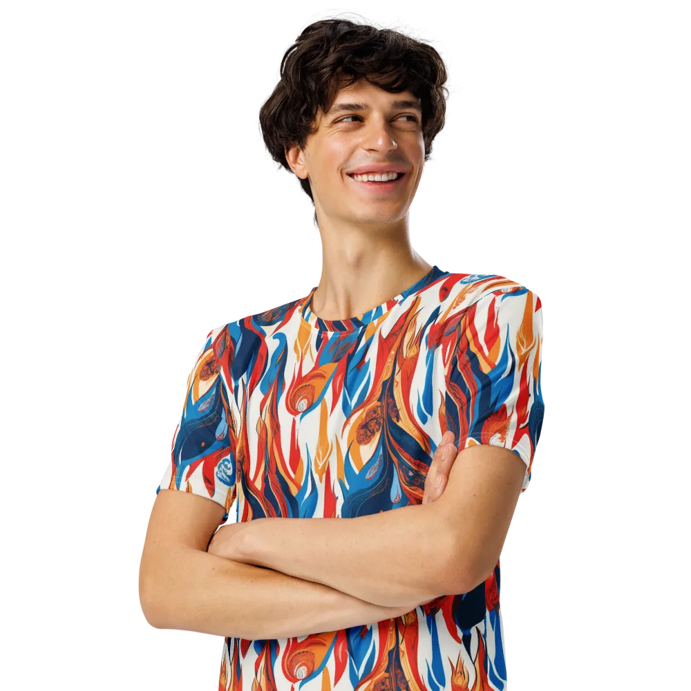 Cobalt Kindling on Men's Crew Neck T-Shirt — Left Front