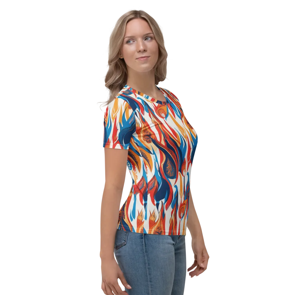 Cobalt Kindling on Women's Crew Neck T-Shirt — Right
