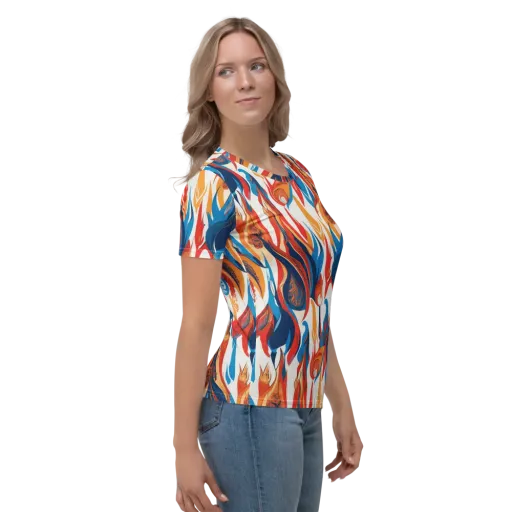 Cobalt Kindling on a Women's Crew Neck T-Shirt