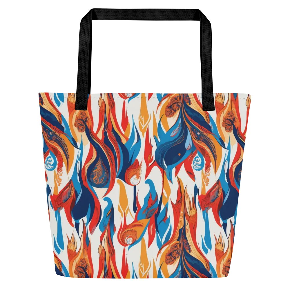 Cobalt Kindling on Large Tote Bag W/ Pocket — Front