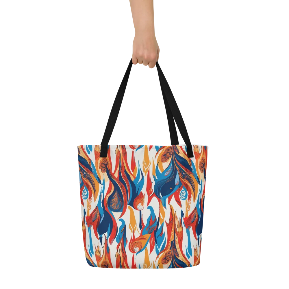 Cobalt Kindling on Large Tote Bag W/ Pocket — Front