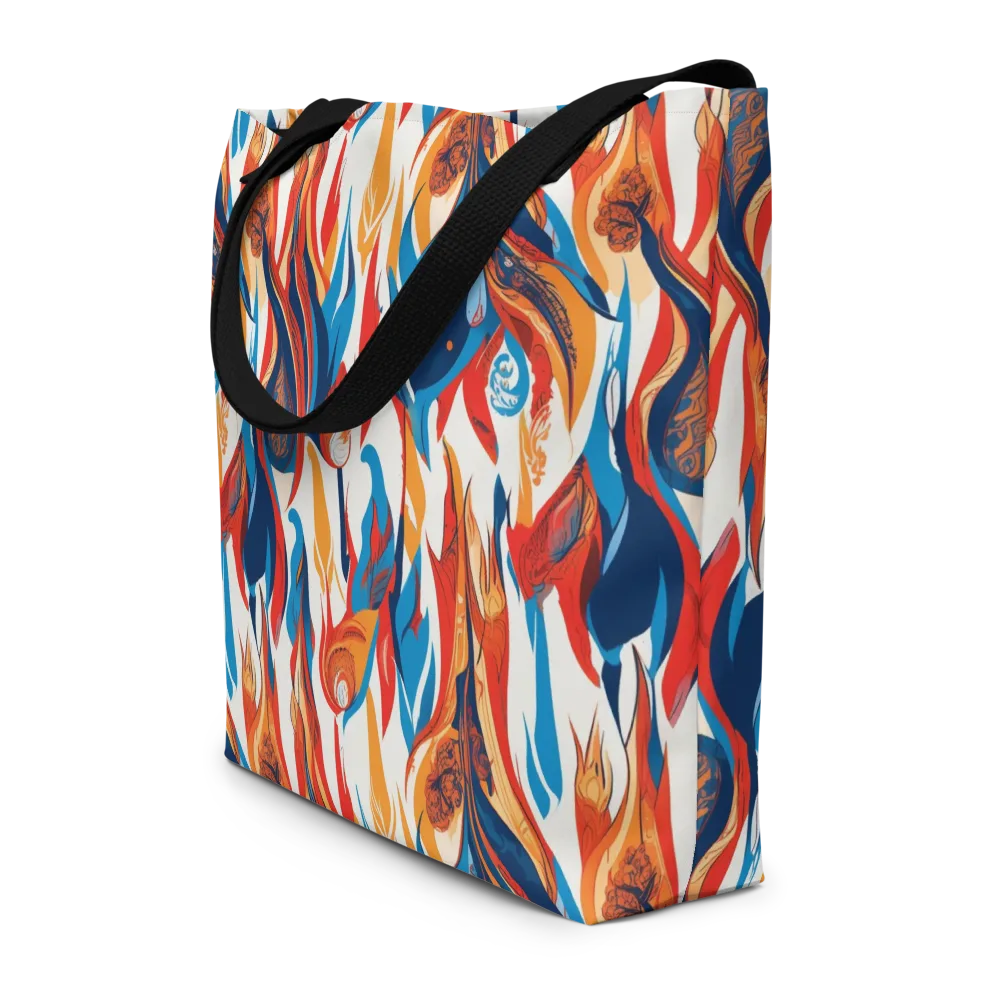 Cobalt Kindling on Large Tote Bag W/ Pocket — Front