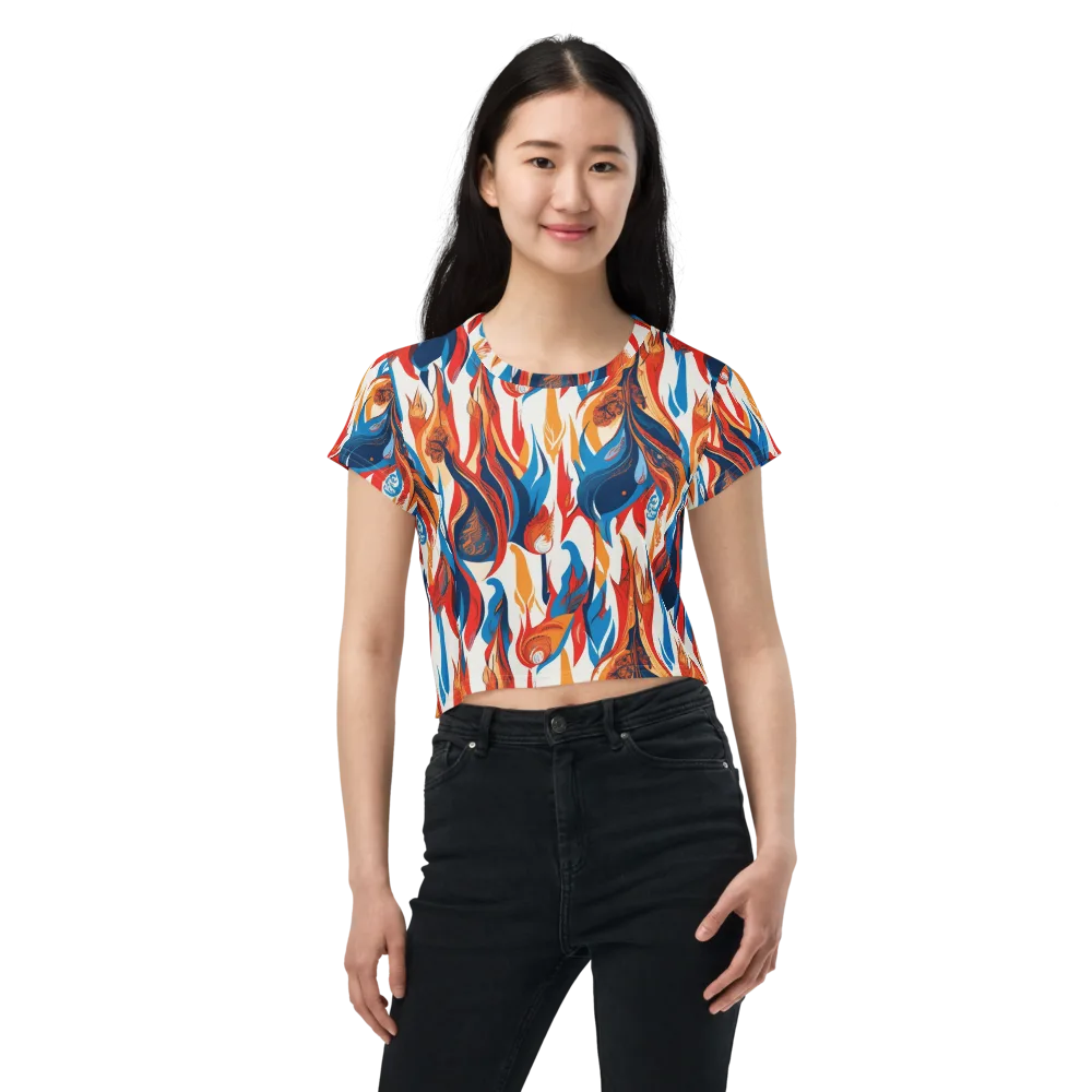 Cobalt Kindling on Crop Tee — Front