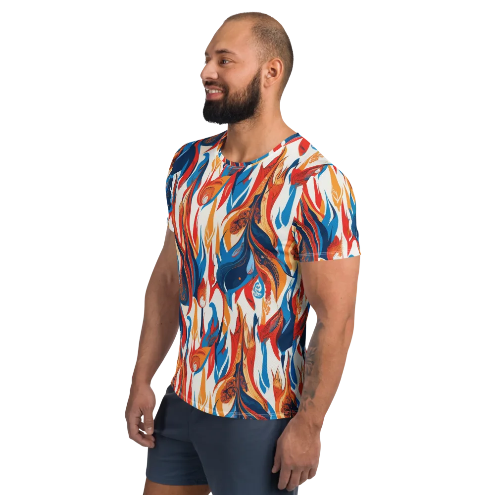 Cobalt Kindling on Men's Athletic T-Shirt — Left