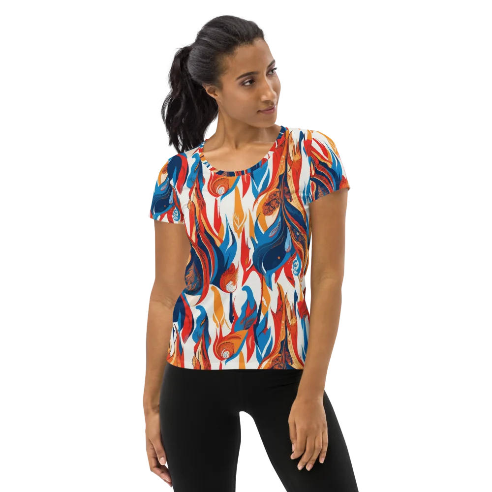 Cobalt Kindling on Women's Athletic T-Shirt — Front