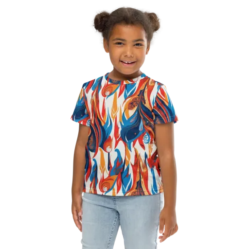 Cobalt Kindling on a Kids Crew Neck T-Shirt