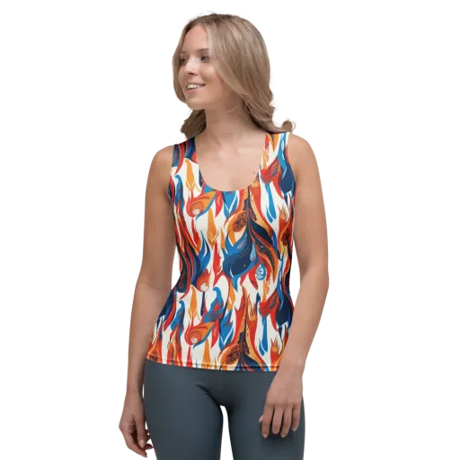 Cobalt Kindling on a Women's Tank Top