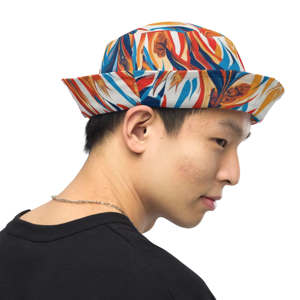 Cobalt Kindling on Reversible Bucket Hat — Right Outside