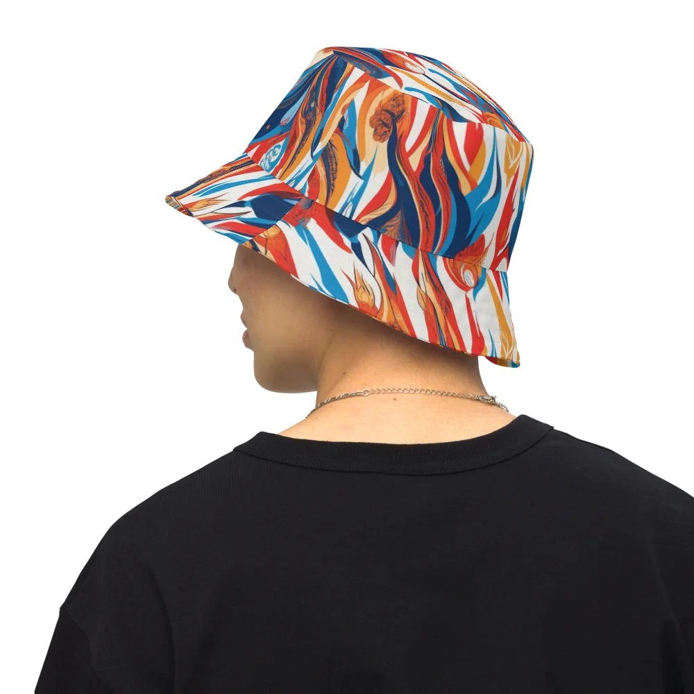 Cobalt Kindling on Reversible Bucket Hat — Back Inside
