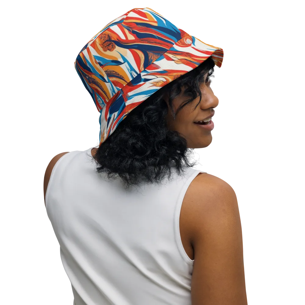Cobalt Kindling on Reversible Bucket Hat — Right Outside
