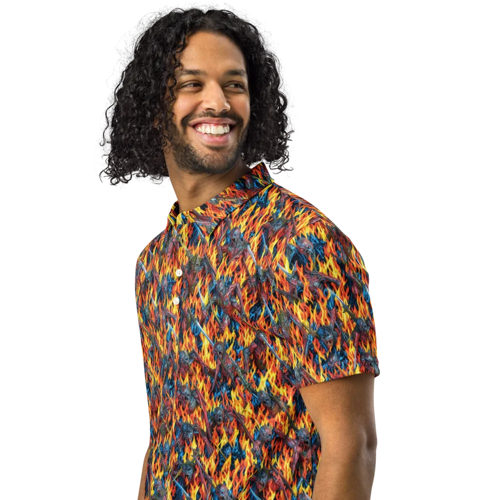 Inferno Legion on Men's Slim Fit Polo Shirt — Left Front