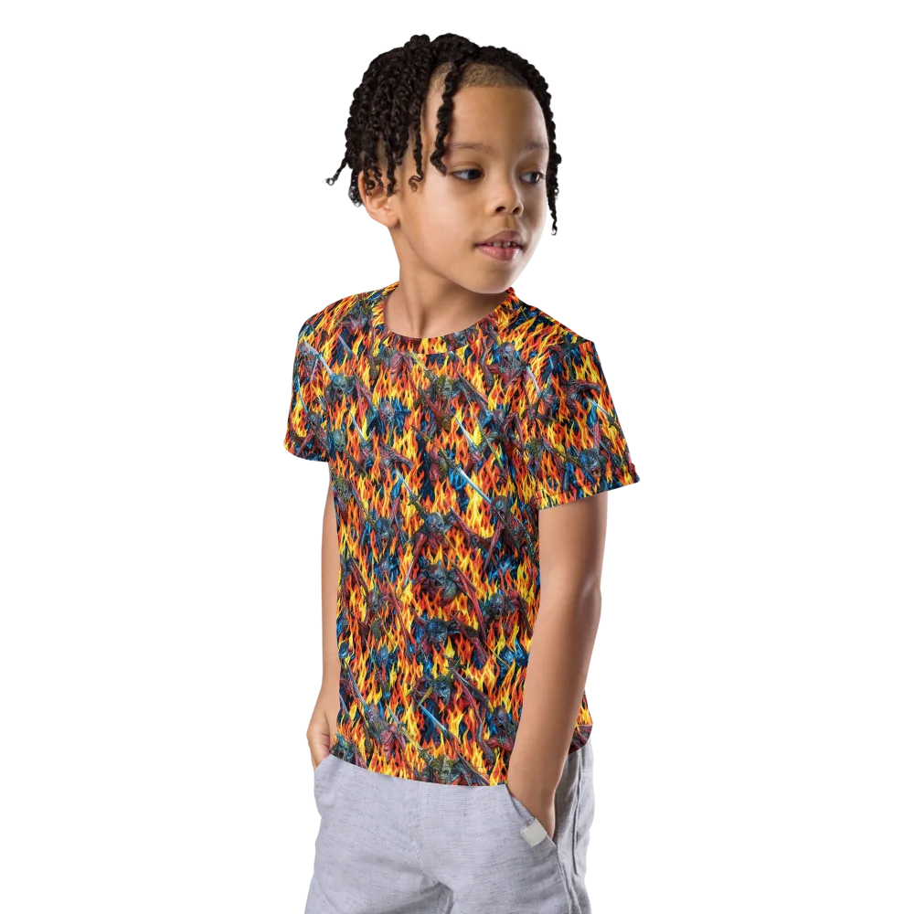 Inferno Legion on Kids Crew Neck T-Shirt — Left Front