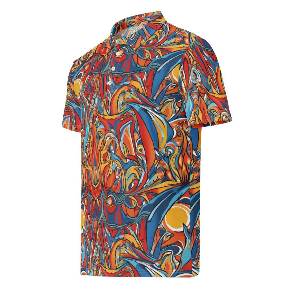 Flamework on Men's Slim Fit Polo Shirt — Left Front