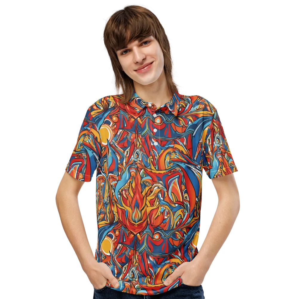 Flamework on Men's Slim Fit Polo Shirt — Front