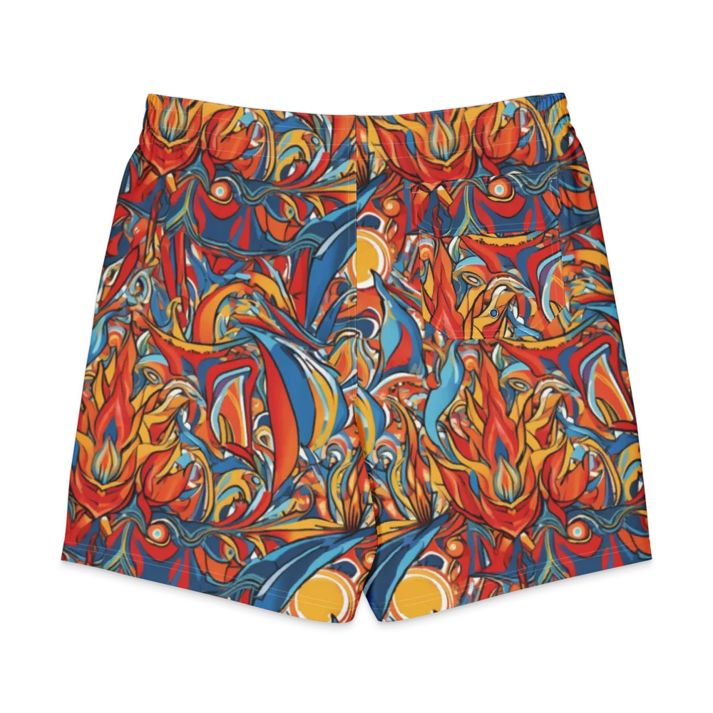 Flamework on Men's Board Shorts — Back