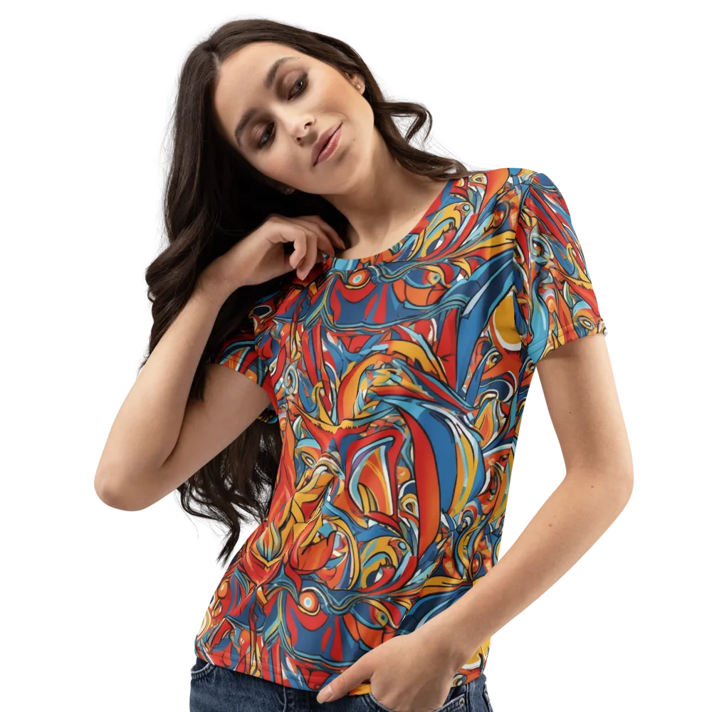 Flamework on Women's Crew Neck T-Shirt — Left Front