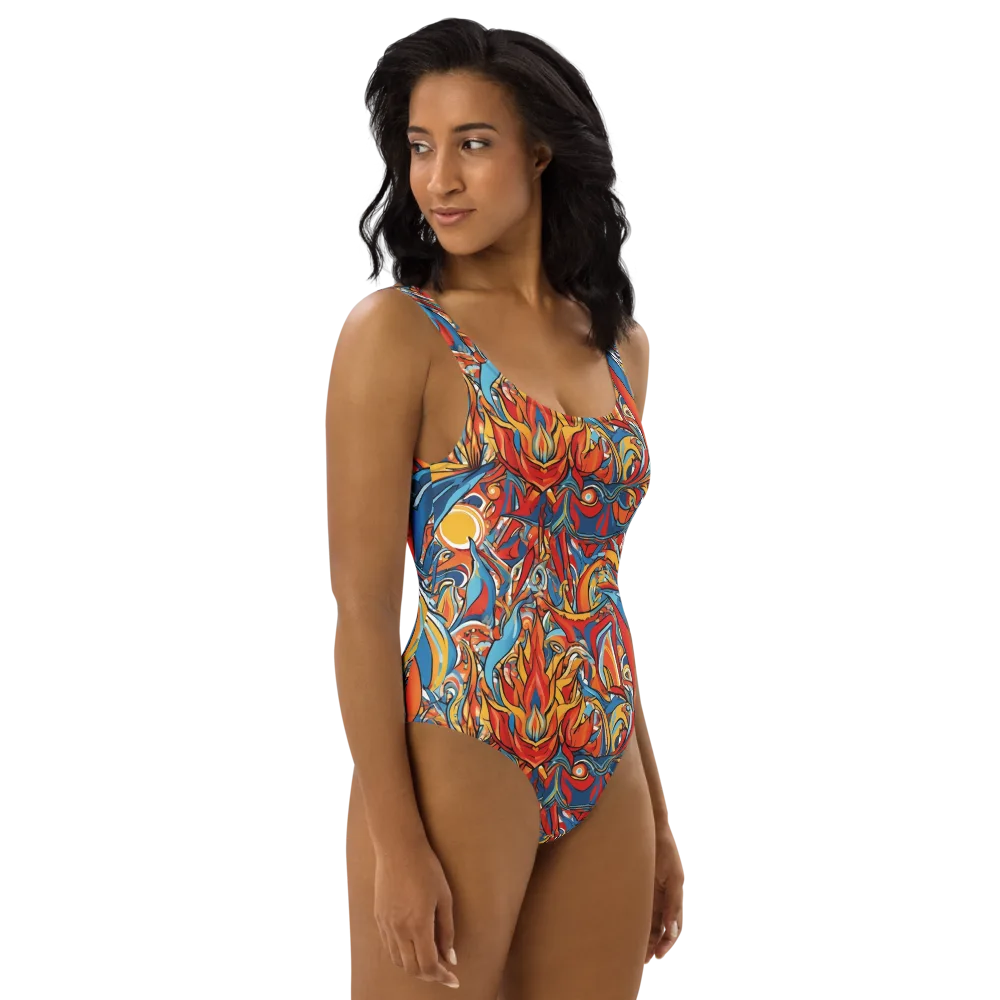 Flamework on One-Piece Swimsuit — Right