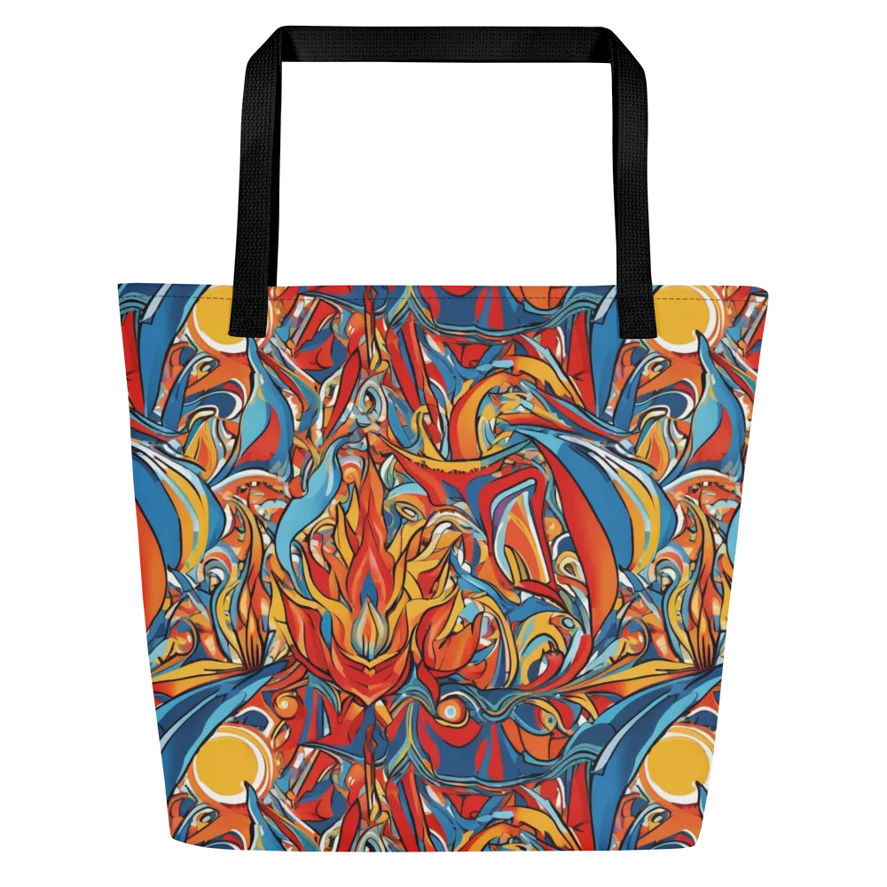 Flamework on Large Tote Bag W/ Pocket — Front