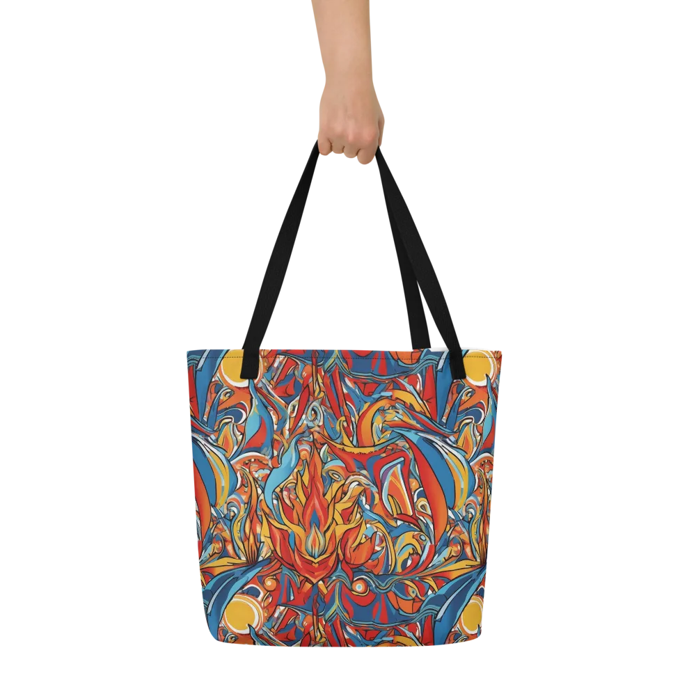 Flamework on Large Tote Bag W/ Pocket — Front