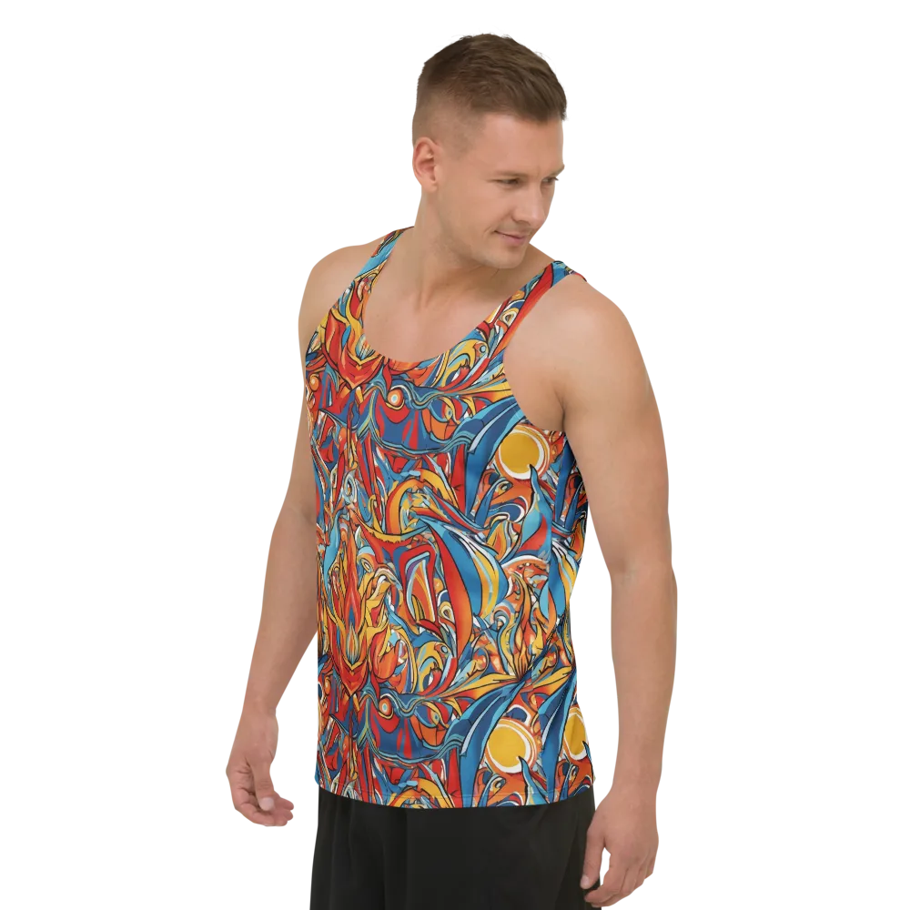 Flamework on Men's Tank Top — Left Front